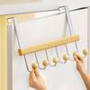 6 Hooks Over The Door Hooks Punch Free Folding Hanging Storage Rack Space Saving Large Capacity Clothes Coat Hooks