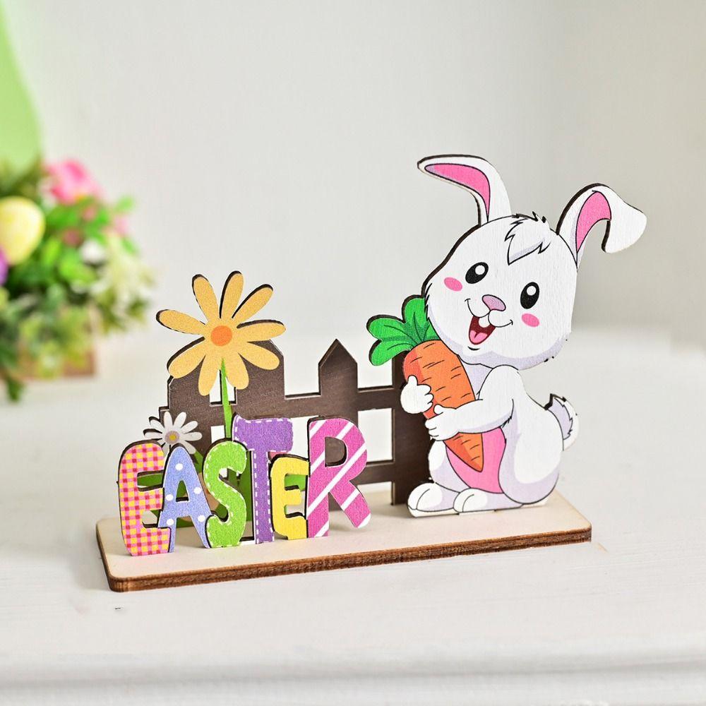 Cartoon Easter Bunny Ornaments Cute Colorful Easter Ornaments Easter Wooden Ornaments  Desktop