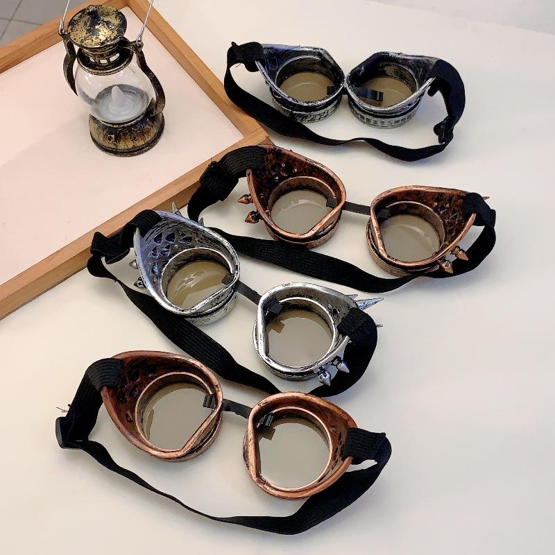 Retro Punk Style Steam Goggle for Halloween Decor Party Gifts Shades Stylish Design Cosplay Sun Glasses