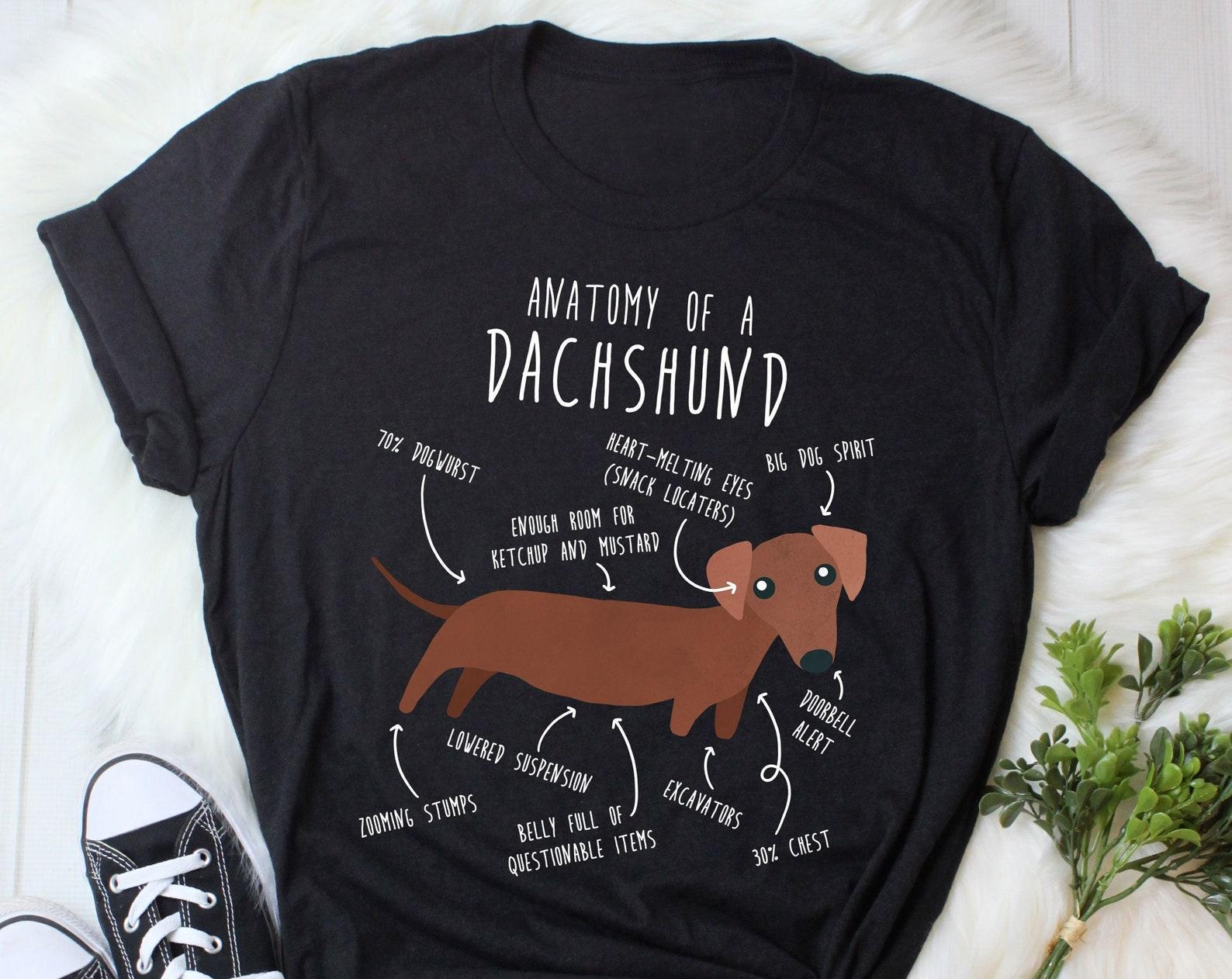 Red Dachshund Shirt, , , Funny Brown Weiner Dog Lover Gift, Cute Sausage Dog T-shirt, Doxie Lover Tshirt, Pet Tee, Mom, Dad 160