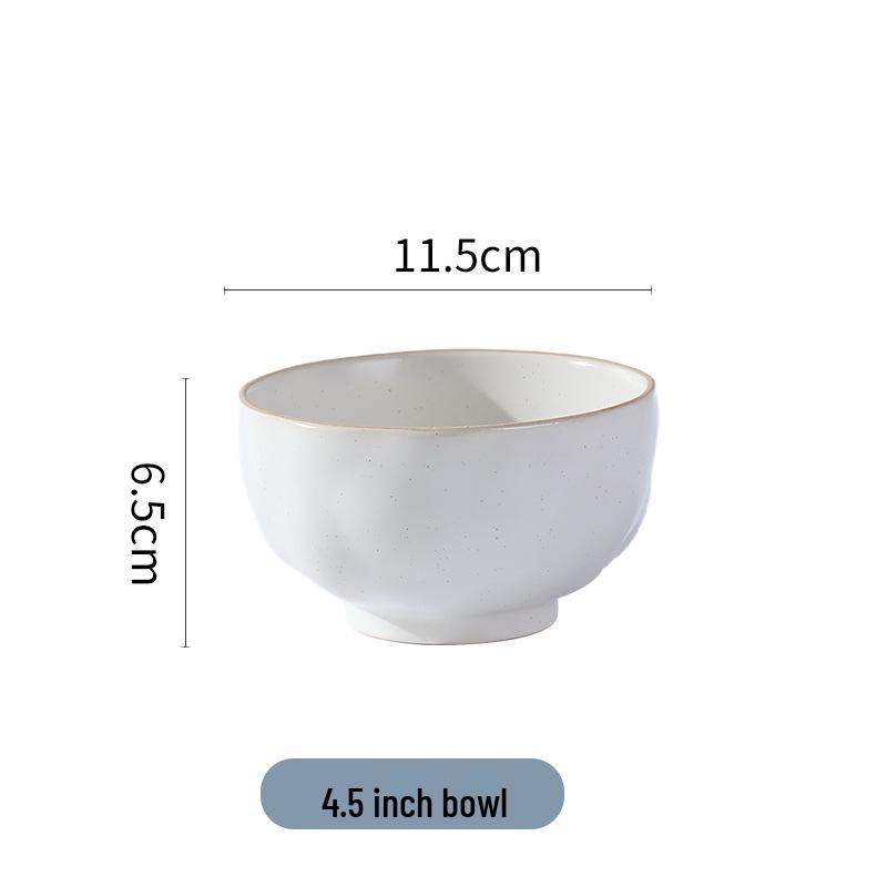2024 Japanese Coarse Pottery White Porcelain Noodle & Salad Bowl