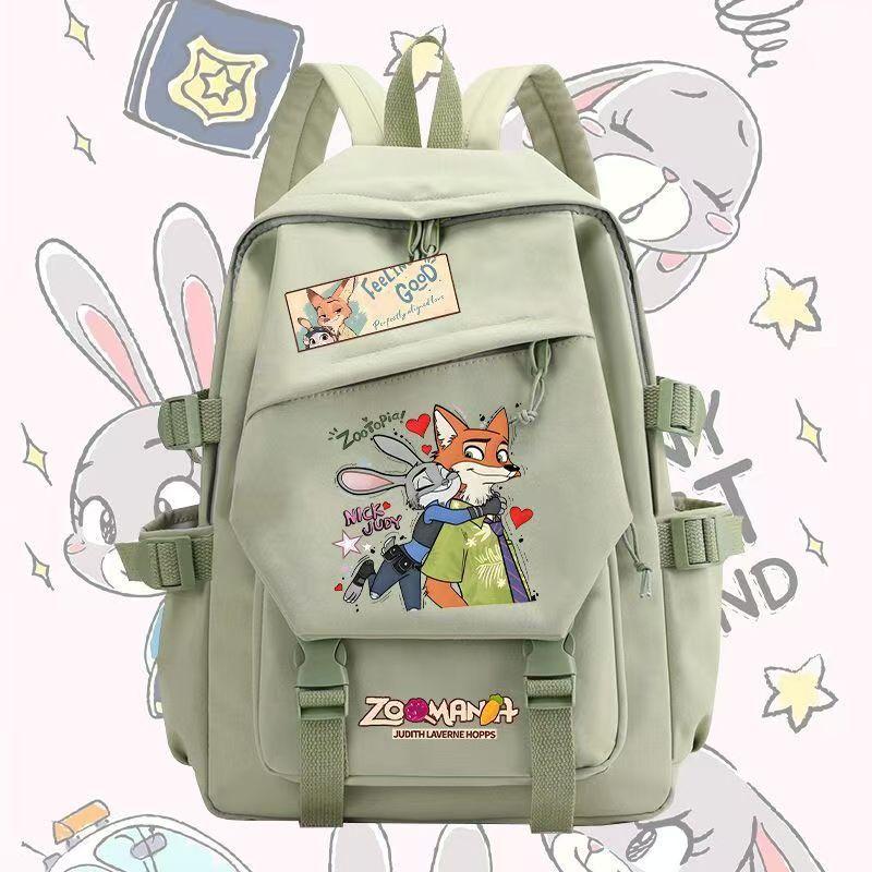 Crazy Animal City Animation Peripheral Judy Nick Fox Elementary School Bag Men'S And Women'S Casual Large Capacity Backpack