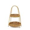 Woven-Style PP Multi-Tier Serving Basket Snacks Fruits Bread Dim Sum Japanese Style Storage Organizer