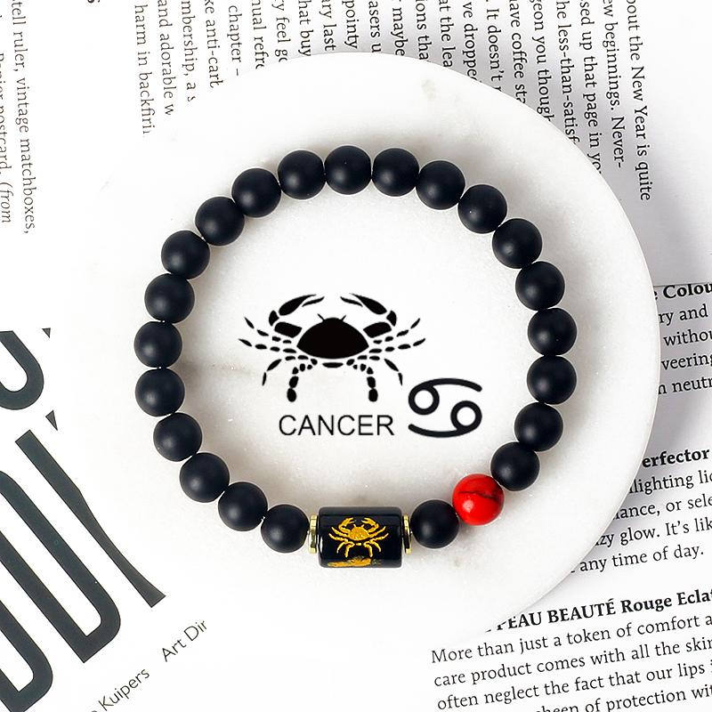12 Constellations Scorpio Bracelet Natural Stone Tiger Eye Beads Bracelets for Men Women Cancer Virgo Leo Libra Couple Jewelry