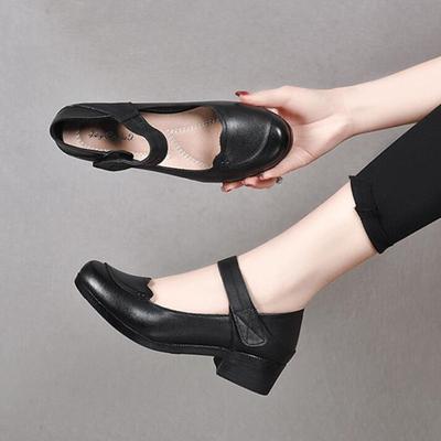 GKTINOO Scarpe Primavera Autunno Donna 2025 Vera Pelle Donna Décolleté Lady Pelle Punta Rotonda Plateau Scarpa a Bocca Bassa