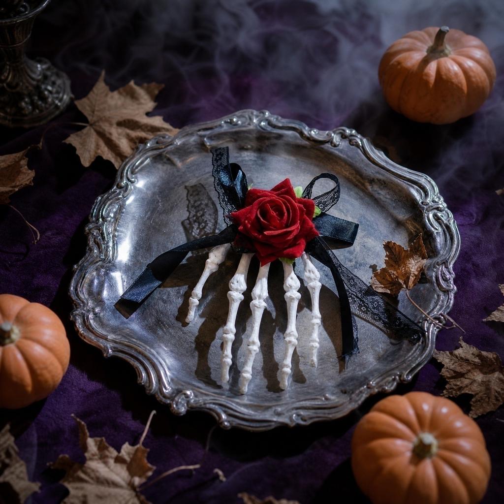 Halloween Gothic Hand Dark Rose Costume Accessory,