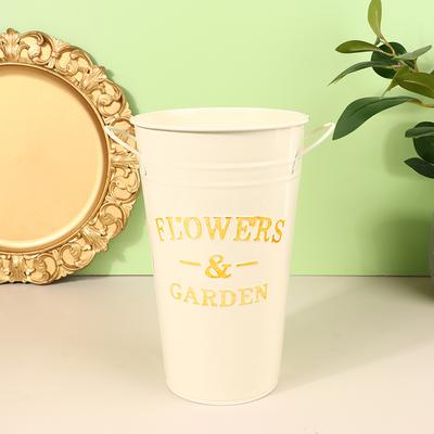 Metall Schirmständer mit Griffen Runder Schirm Eimer Metall Bodenvase Eisen Blumen Eimer Heim Büro Vase Dekoration