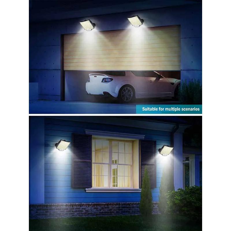 Solar Light Outdoor 106LED Spotlights IP65 Waterproof Motion Sensor Human Induction Solar Flood Security Lights 3 Lighting Modes