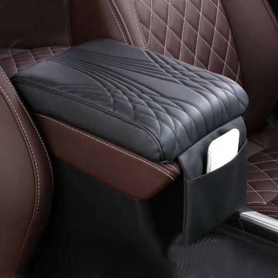 Car Armrest Cushion Box Memory Foam Pad Arm Rest Leather Mat Cover Accessories