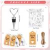 8 Set Heart Shaped Wine Stoppers Bulk Wedding Party Favors Love Design Beverage Bottle Stoppers With Sheer Bags, Labels
