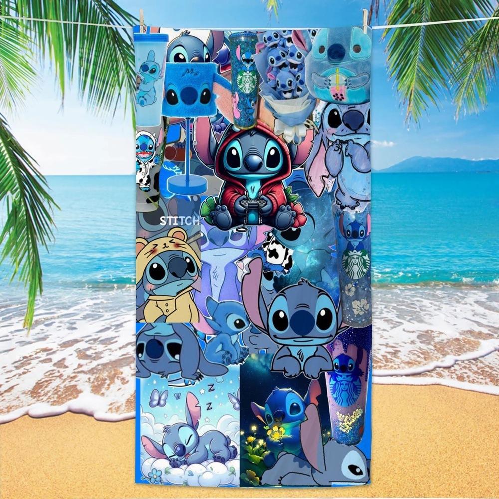 Western Anime Pattern Soft Thick Microfiber Large Towel For Children Beach Swimming