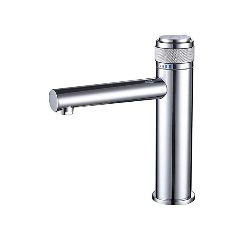 Brushed Gold Bathroom Basin Faucet Brass Push-Button Switch Deck mounting Faucet Single Hole Hot And Cold Basin Tap Black/Gray
