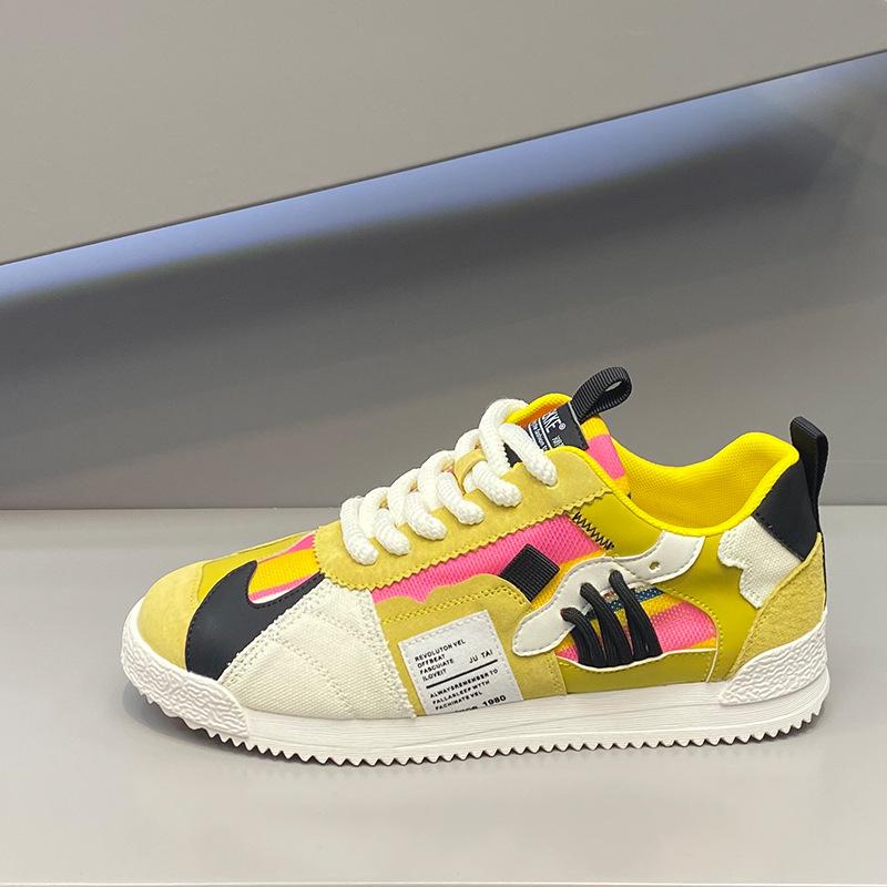 Summer new soft-soled low-top shoes leather cloth spell breathable personalized casual shoes aj