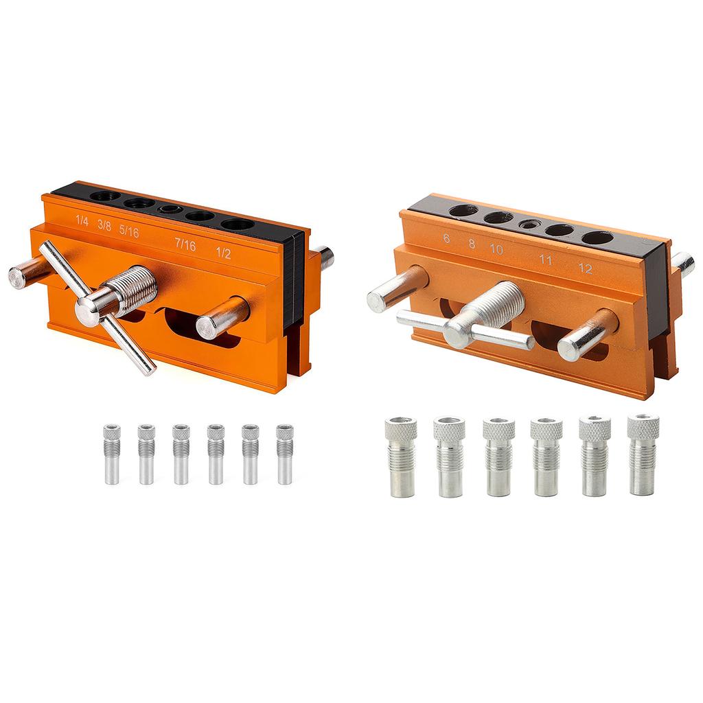 Self Centering Doweling Jig Kits Adjustable Width Dowel Jig Kits for Straight Hole Joiner Set 6 Bushings 3 Size Drill Bits