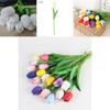 Exquisite No Color Fading Artificial Tulip Flowers For Cafe And Bookstore Decorations