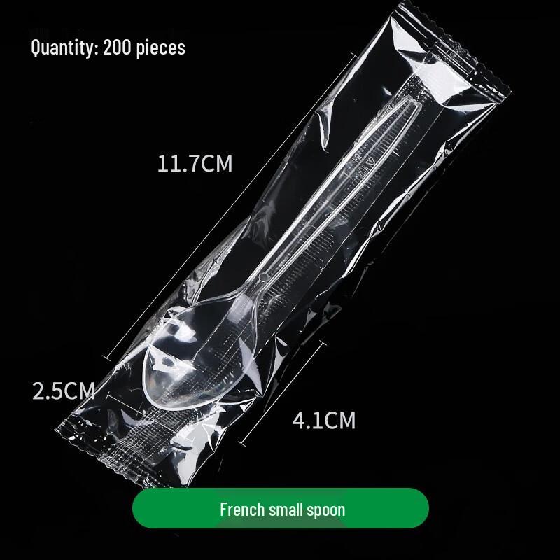 Disposable Transparent Plastic Dessert Spoons (200 Pcs)
