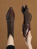 Niche Design Versatile Feeling Beautiful Pointed Short Boots 2025 Autumn and Winter New Elastic Thin Boots Thick Heel Women's Boots
