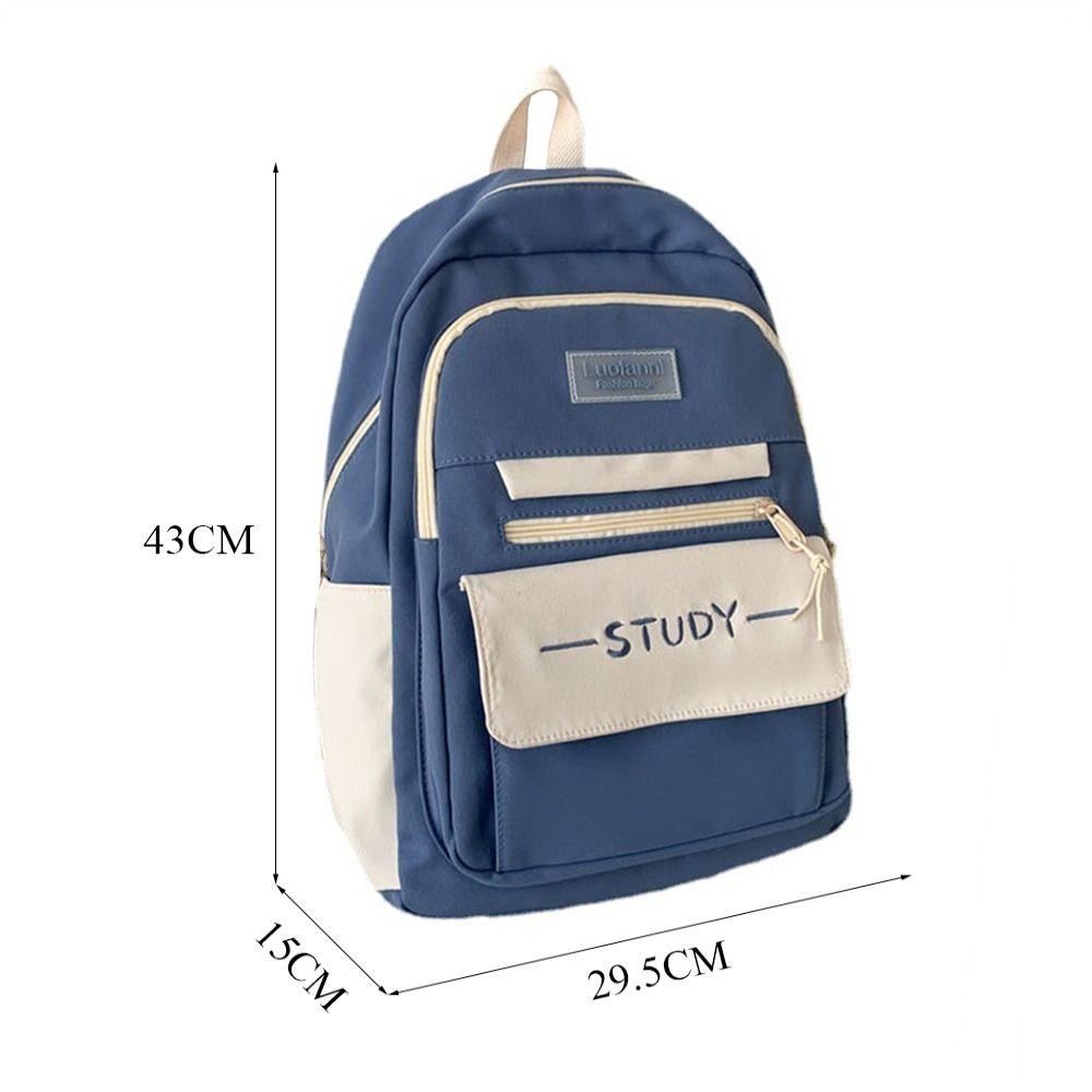 Pure Colour Large Capacity Backpack Nylon Rucksack Bags Fashion Student School Bag  Women Men
