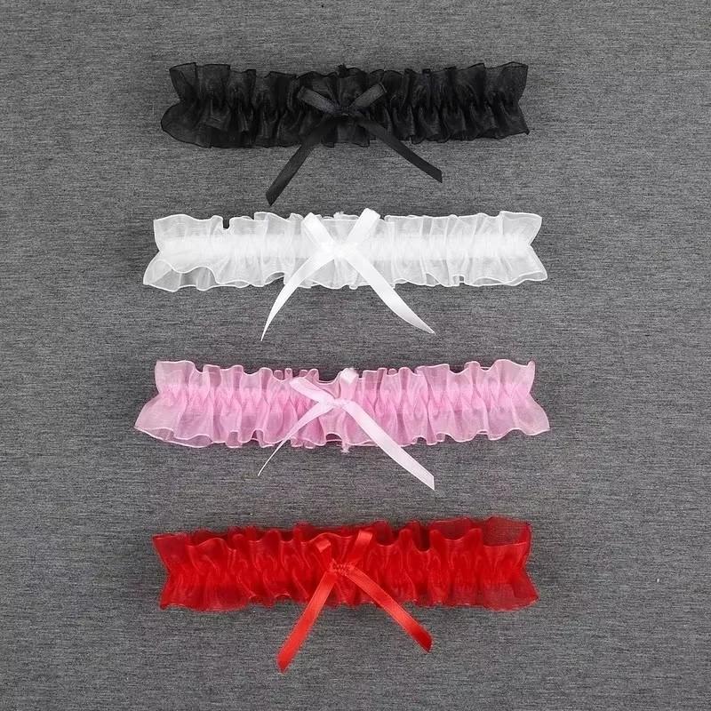 Kadın Yay Bacak Halkası Seksi İç Çamaşırı Dantel Jartiyer Kemeri Fiyonk Bacak Döngüsü Düğün Jartiyerleri Gelin Cosplay Moda Çorap Uyluk Halkası