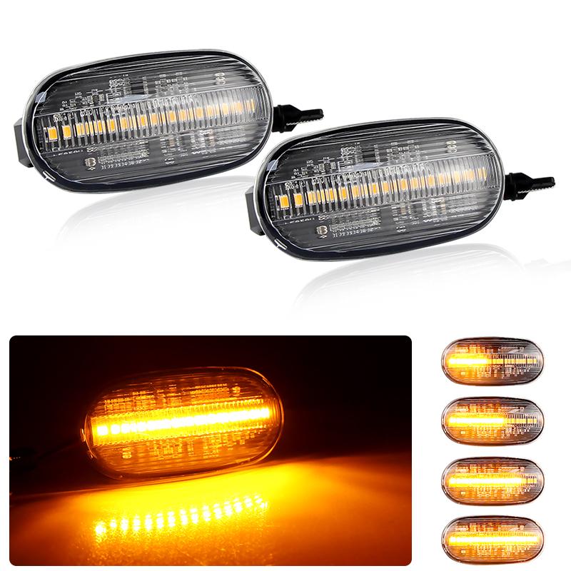 2PCS LED Turn Signal Lamps Side Marker Blinker Lights For Mitsubishi Triton/L200 2005-2015 Pajero Montero Sport Nativa 2008-2016 Dome Lights 6