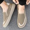 Trendy Chunky Sole Round Toe Canvas Shoes 2025 Summer Men's Breathable Versatile Slip-On Casual Sneakers