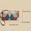 Trendige Retro Kleine Quadratische Tasche: Vielseitige Damen-Reißverschluss-Clutch mit Colorblock-Design.