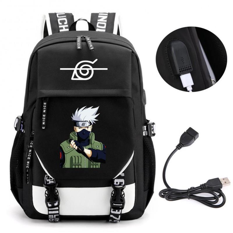 Großes Fassungsvermögen Anime Naruto Inspiriertes Rucksack für Teenager Schüler Tägliche Nutzung Laptop Reisetasche Urbaner Stil