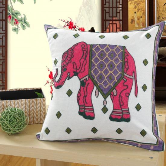 Cotton Embroidery Sofa Cushion Cover Cartoon Pillow Bed Bedside Pillow