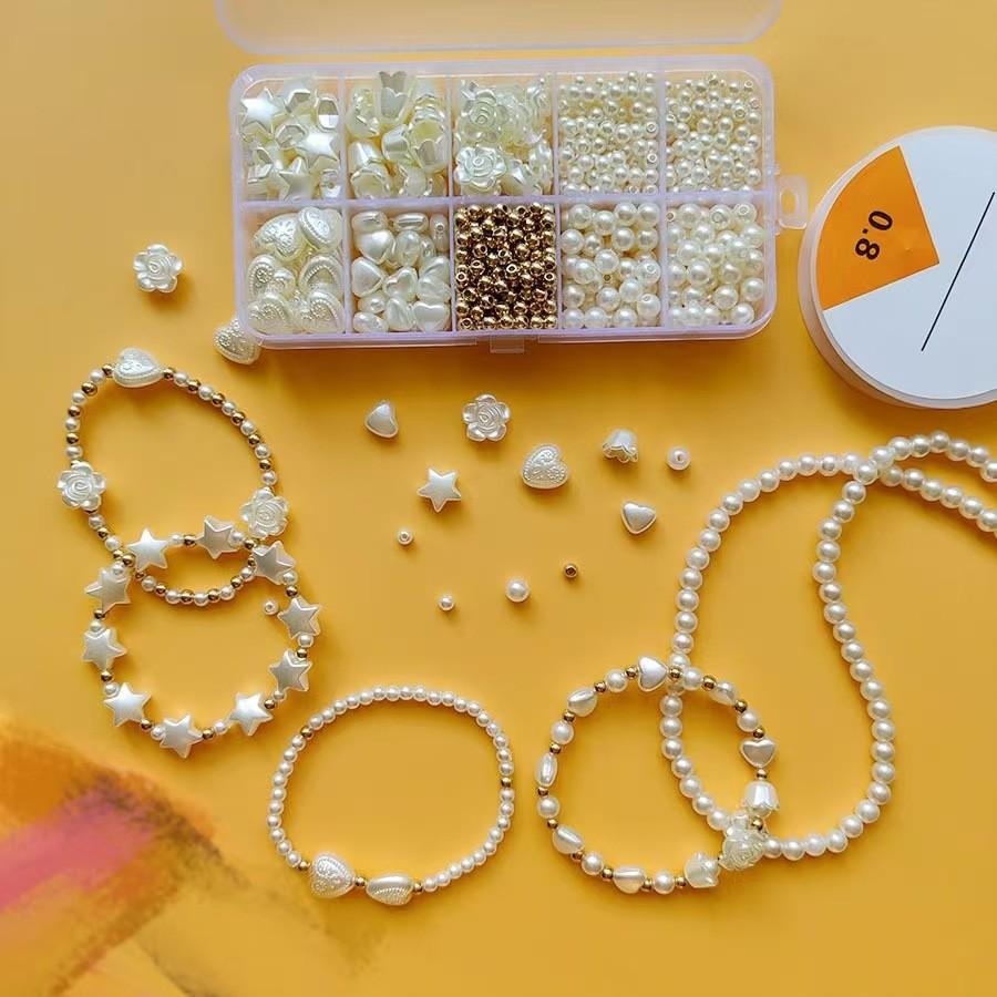 Diy Necklace Loose Beads Handmade Pearl Set Beaded Accessories Bracelet Square Accessories Bracelet