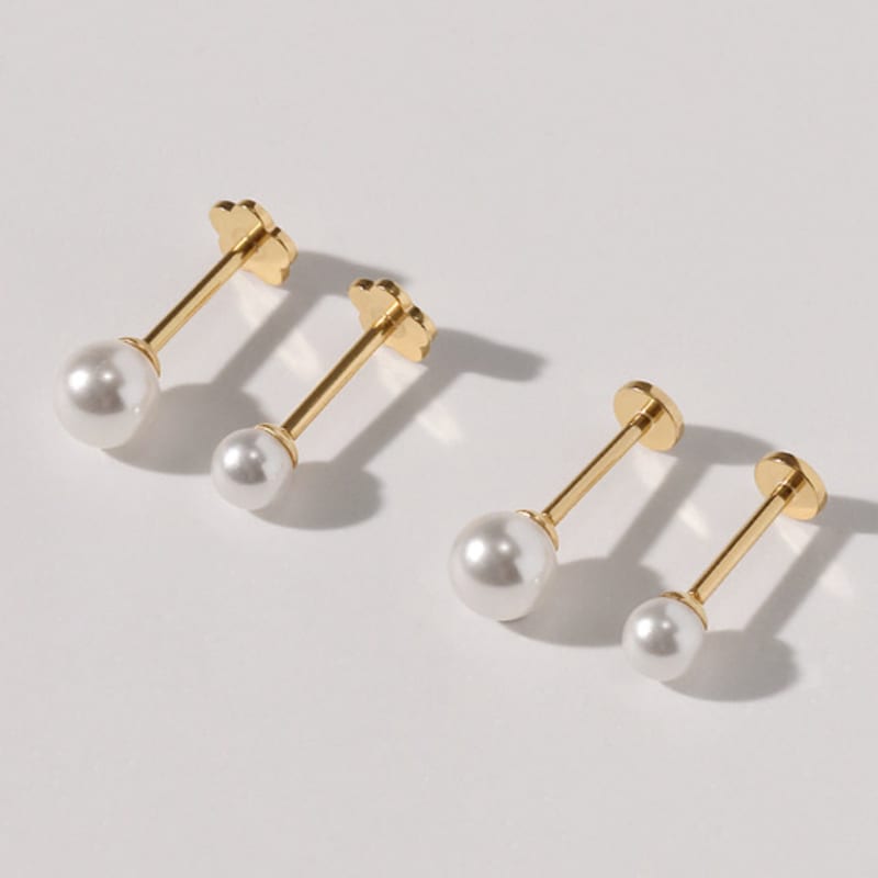 MCEL 14K Pearl Internal Labret Piercing