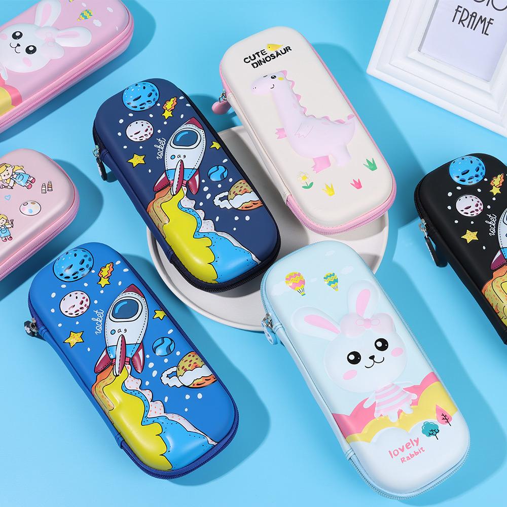 Antistress Pen Bag for School Kids Fidget Toys 3D Pencil Case Push Bubble Cartoon