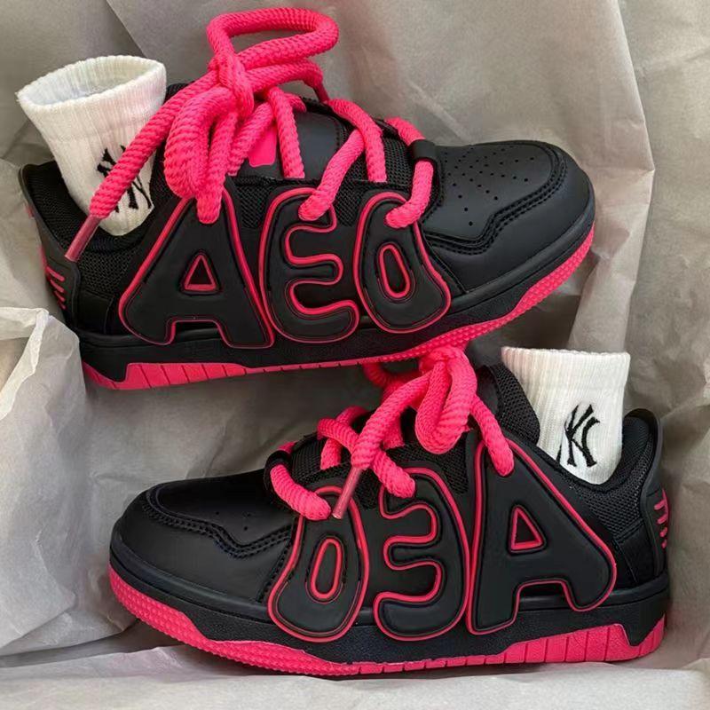 New Student Casual Alphabet Niche Low-top Board Shoes Trendy Korean Version Versatile Flat-bottomed Color Matching Sports Shoes Women's Autumn