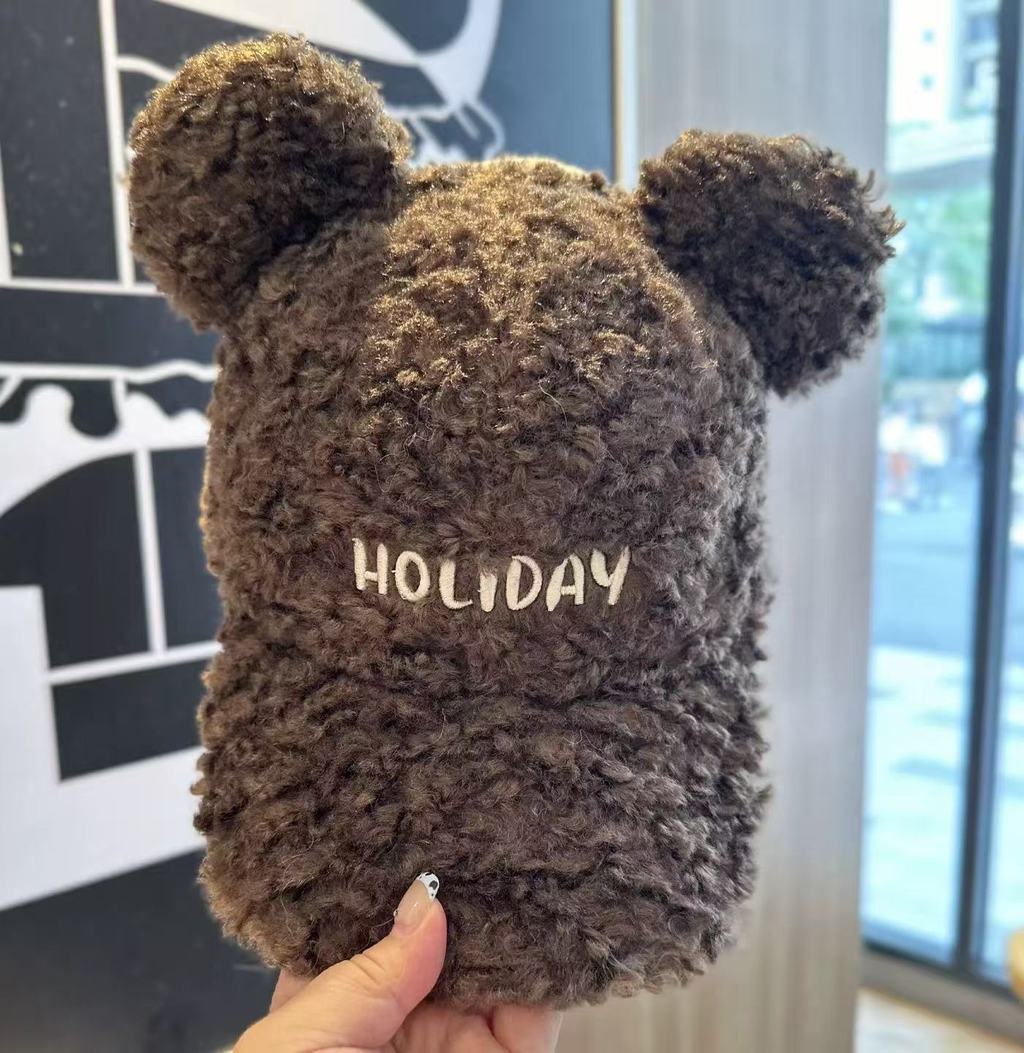 

Cute Bear Eared Baseball Hat With Adjustable Fit For Fall And Winter Casual Wear кавовий