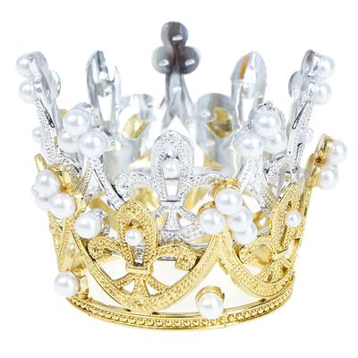 1Pc Mini Crown Cake Topper  Pearl Tiara Children Hair Ornaments