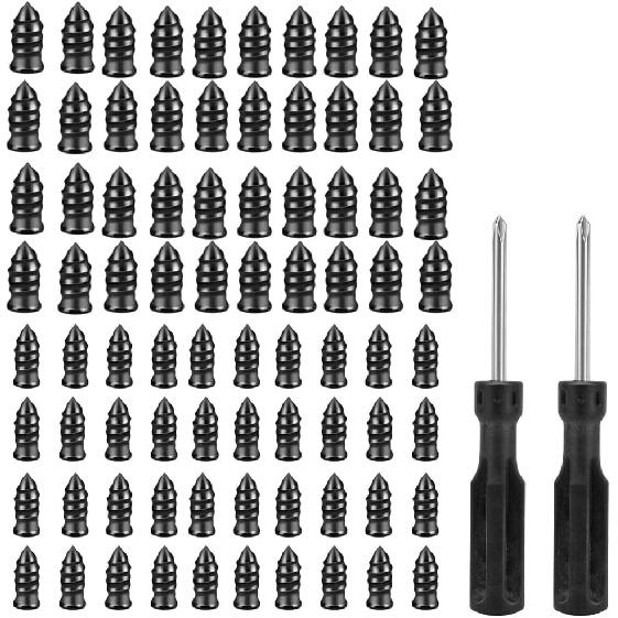 80PCS Tire Repair Rubber Nail Car Tire Repair Screw in Rubber Plug Nail Vacuum + Screwdriver Tool w/Box