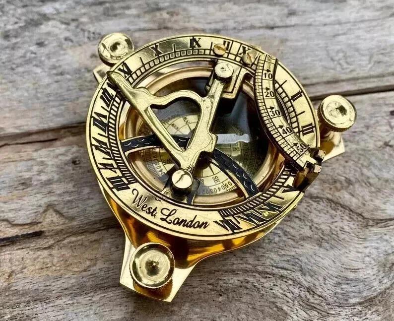 Nautical compass | vintage compass | steampunk | brass compass | engraved compass