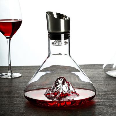 1500ML Iceberg Whiskey Hanger Handmade Lead Free Crystal Wine Pourer Caramel Thickened Wine Dispenser Pot Accessories