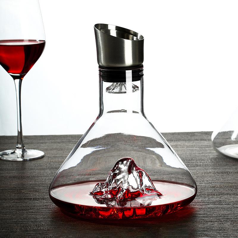 1500ML Iceberg Whiskey Hanger Handmade Lead free Crystal Wine Pourer Caramel Thickened Wine Dispenser Pot Accessories
