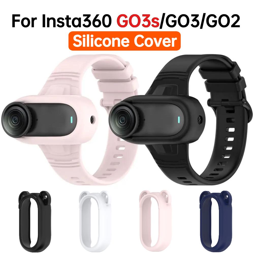 Silicone Hand Wristband Adjustable Replacement Wrist Strap Anti-Drop Camera Mount for Insta360 GO3S/GO3/GO2 Cover