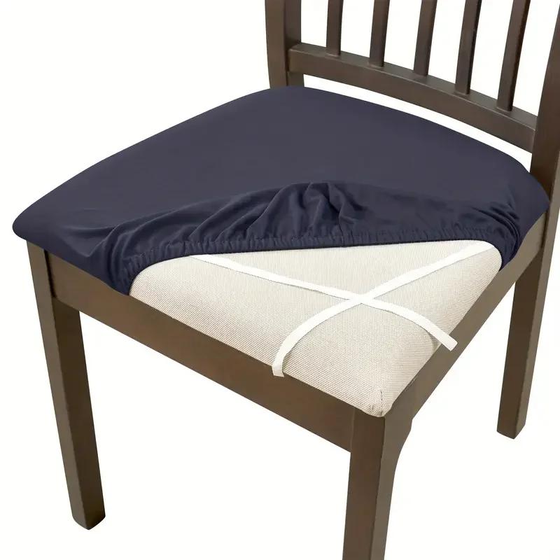 1PC Stretch Dining Chair Seat Covers Spandex Elastic Upholstered Chairs Cushion Cover Removable El Party Chair Slipcovers