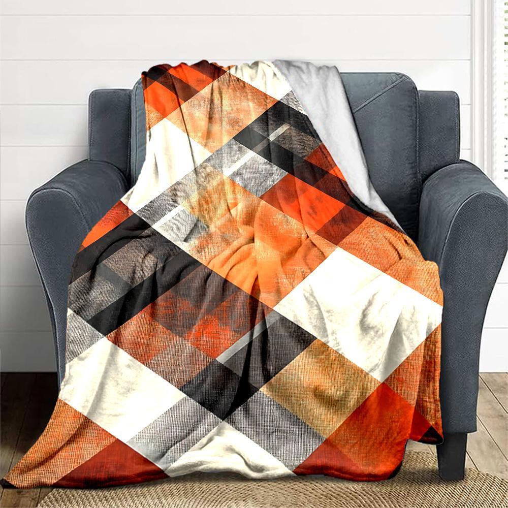 

1pc Plaid Pattern Blanket, Lightweight Flannel Fleece with Digital Printing, Soft Warm for Sofa, Travel, Camping, Office, Couch, Chair, and Bed, All-S 100x150cm