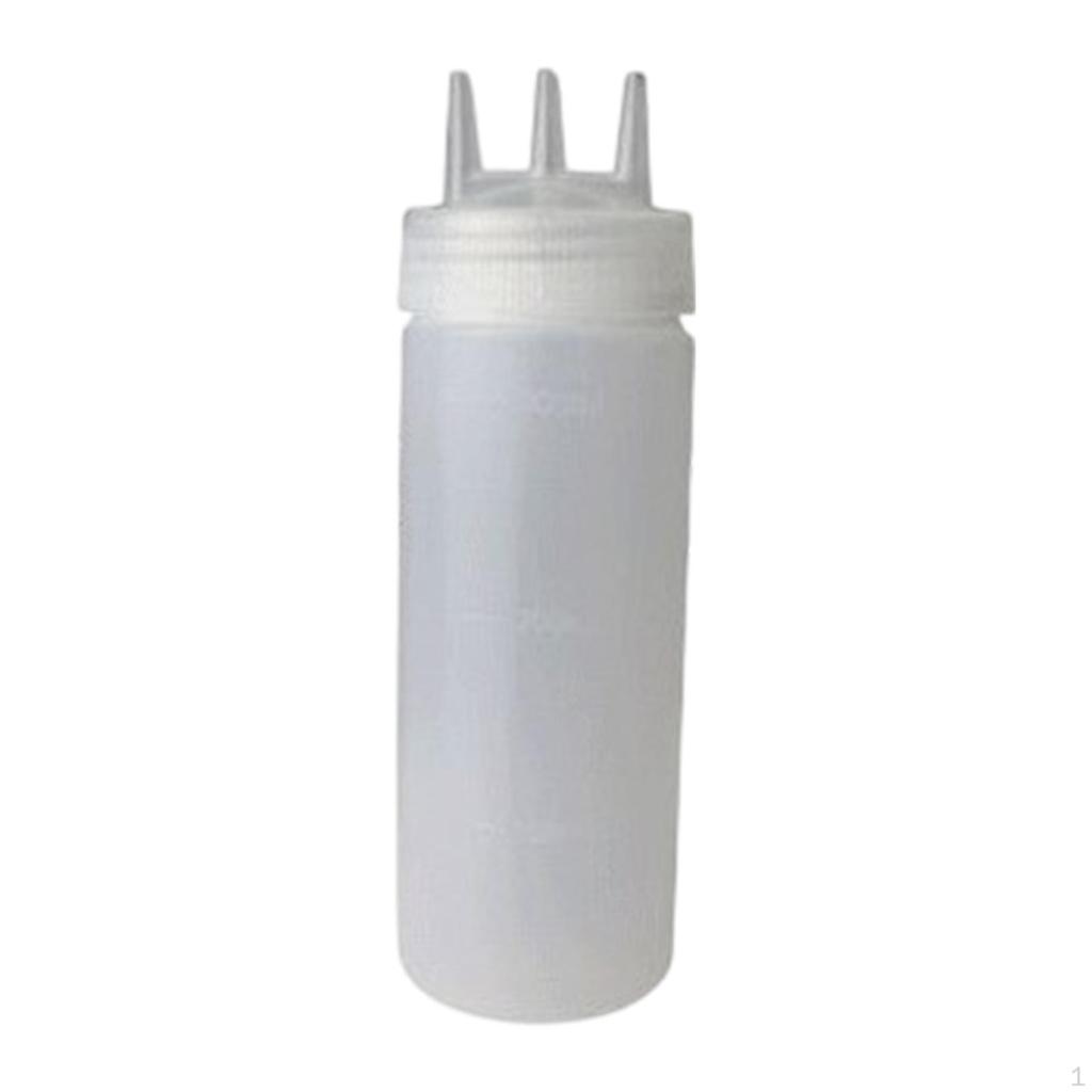 Bottle, Ketchup Pressure Dispenser, Triple Nozzle, Reusable Salad Dressing Seasoning
