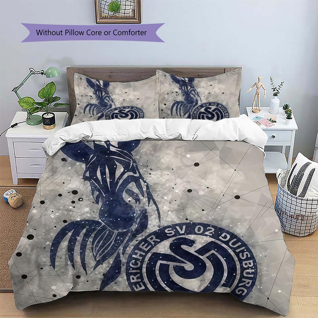 MSV Duisburg Pattern Bedding,Quilt Set Quilt Cover Pillowcase Home Birthday Gift(1 * Duvet Cover + 2 * Pillowcase, Without Core)