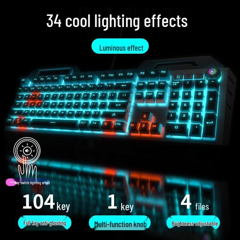 EWEADN TK900 Wired Gaming Mechanical Keyboard and Mouse Set