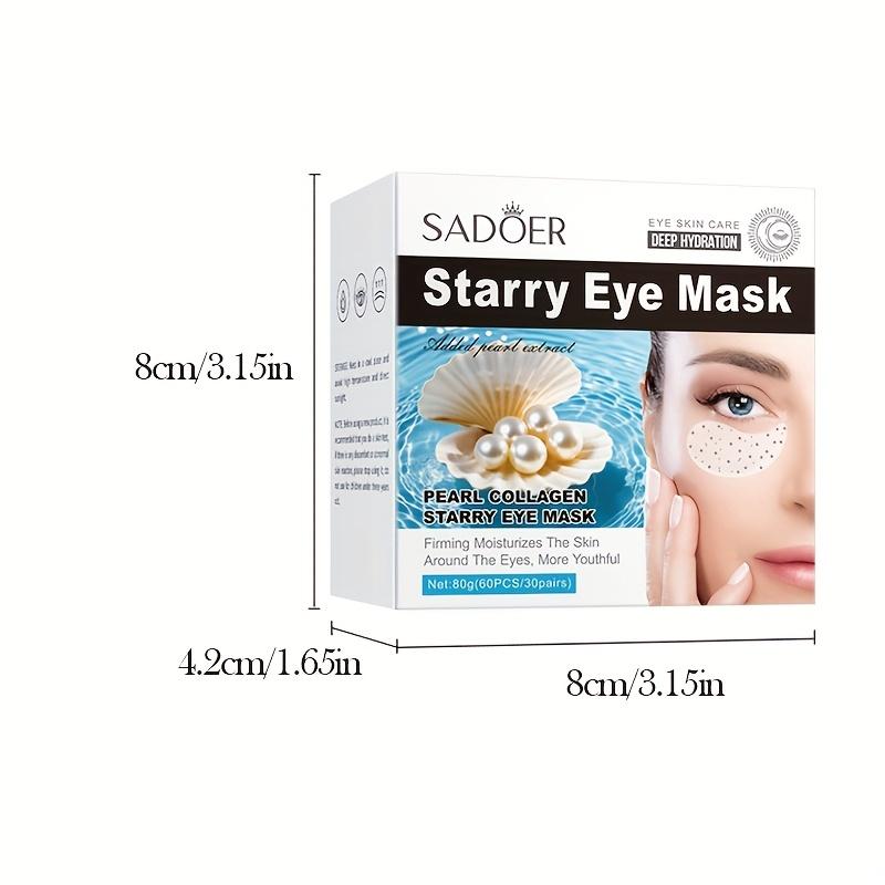 60 Pcs Pearl Starry Sky Eye Mask, Collagen, Reduce Dark Circles, Hypoallergenic Gel, Improve Eye Wrinkles, Rejuvenate Eyes
