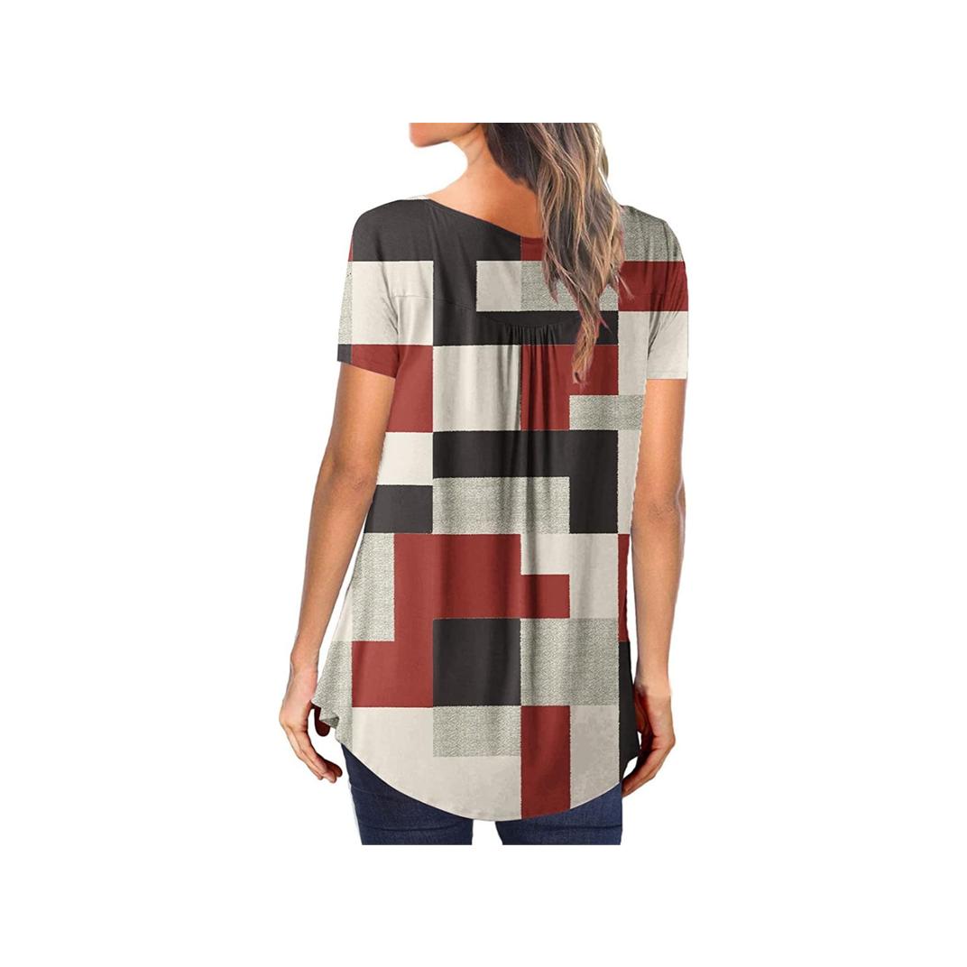 Летние модные женские топы с коротким рукавом и вырезом — фото 7