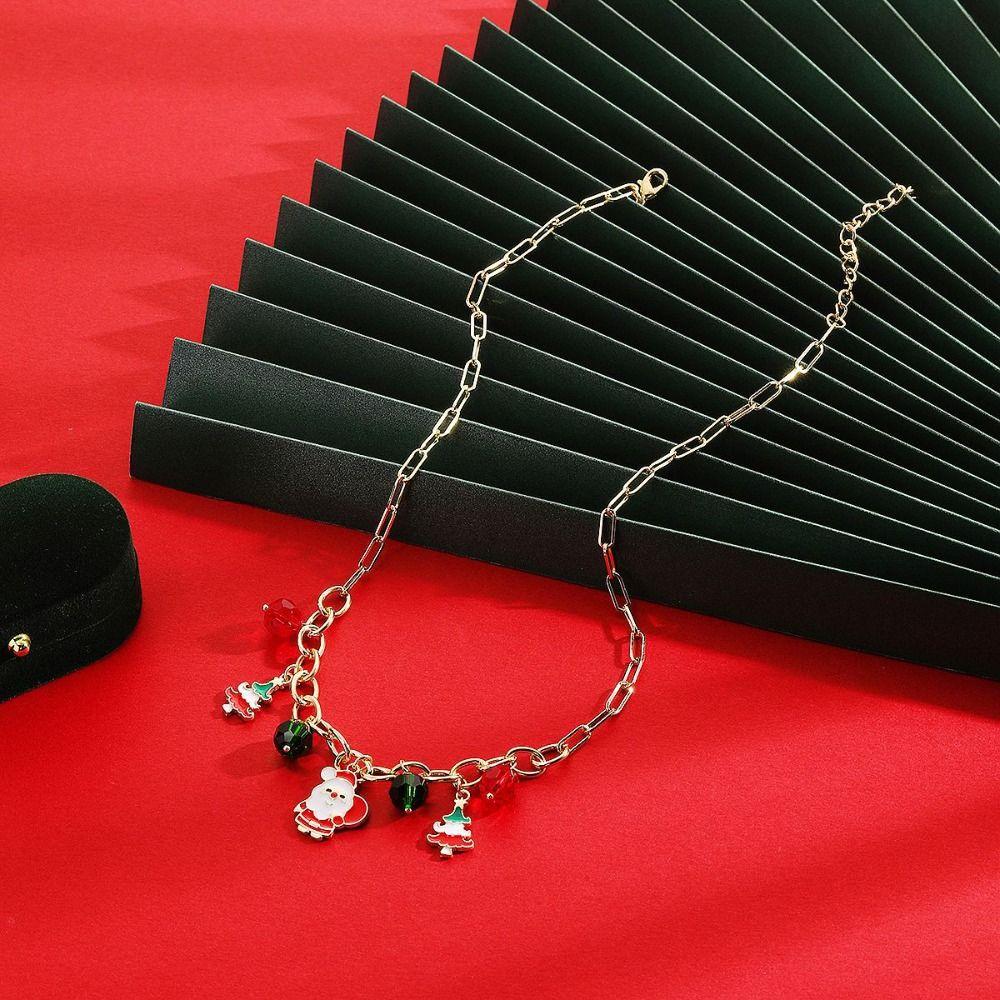 Christmas Tree Double Layer Christmas Necklace Cartoon Cartoon Pendant Bracelet  Decoration