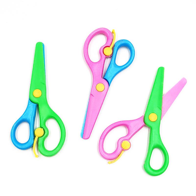 Kinder Studenten schneiden arbeitssparende elastische Sicherheitsschere kleine Schere DIY handgemachte Kunst Schreibwaren Kindergarten Kunststoff Handschere