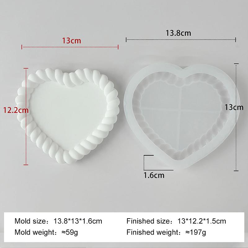 DIY Epoxy Resin Gypsum Storage Tray Silicone Mold Geometric Cloud Oval Heart Shaped Twisted Plaster Handmade Coaster Molds
