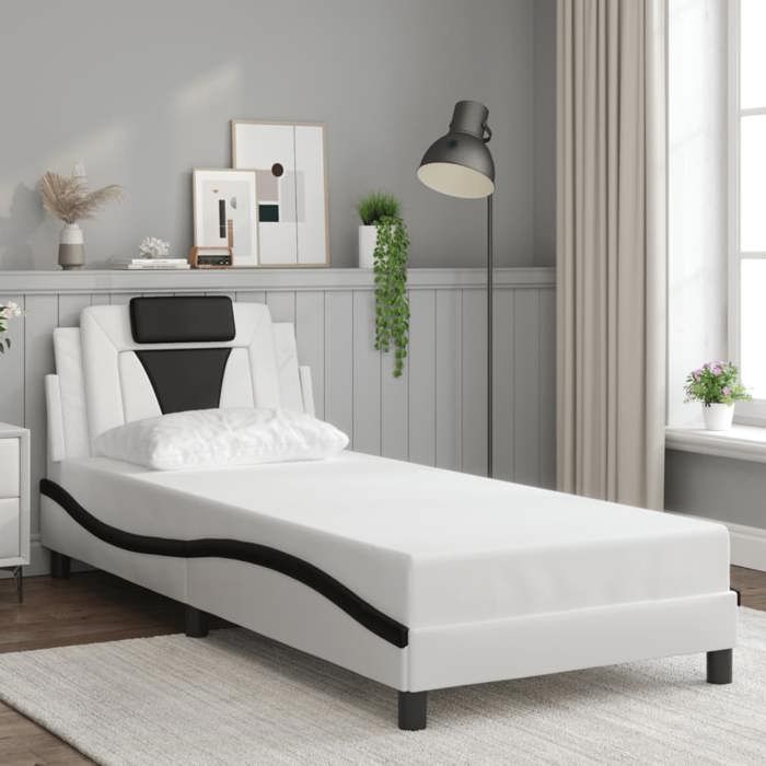 VidaXL Cadre de Lit avec Tête de Lit, Lit Rembourré, Sommier à Lattes, Lit Simple, Lit Adulte de Chambre à Coucher 3208060